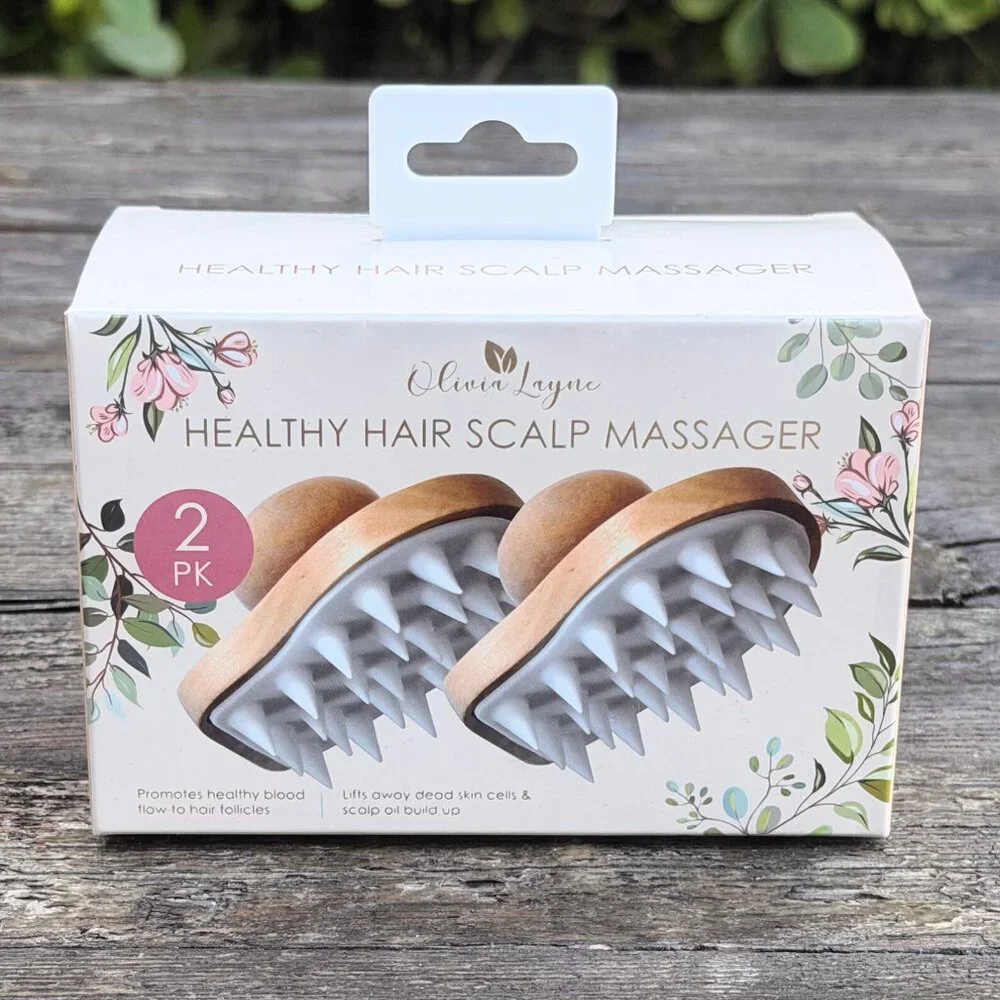 Olivia Layne Healthy Hair Scalp Massager Set 2-pack New in Box Waterproof
